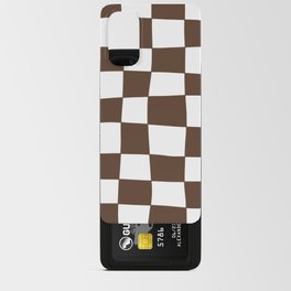 Hand Drawn Checkerboard Pattern (brown/white) Android Card Case
