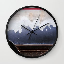 Peeling Paint In Red White Blue Wall Clock