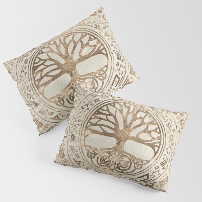 Tree of life -Yggdrasil Runic Pattern Pillow Sham