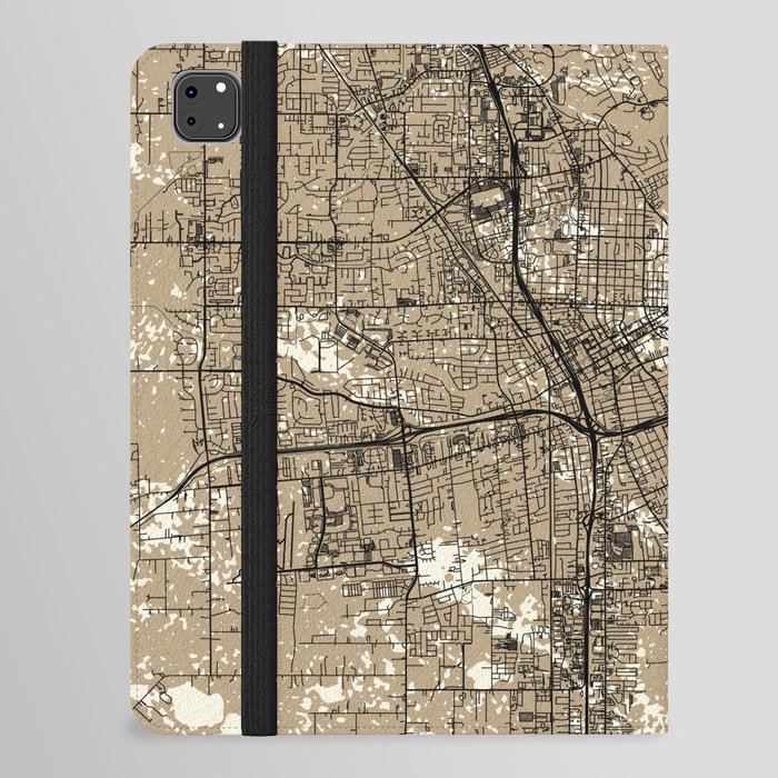 Santa Rosa, USA - Retro City Map Painting iPad Folio Case