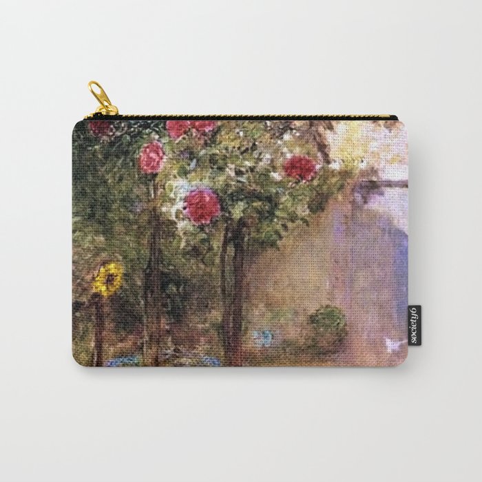 Classical Masterpiece 'The Rose Garden and Red Poppies' by Frederick Childe Hassam Carry-All Pouch
