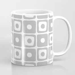Mid Century Square Dot Pattern Winter Gray Mug