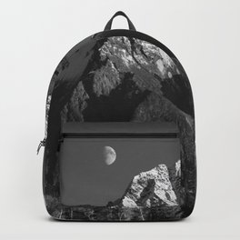 Moon Over Pioneer Peak B&W Backpack