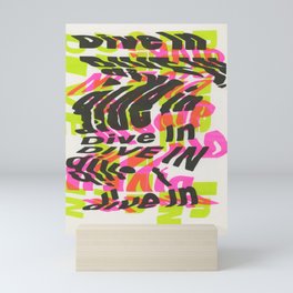 "Dive In" Pink, Green & Black Mini Art Print