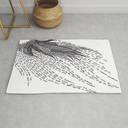 Psalm 91 Rug | Drawing, Wing, White, Pattern, Psalm91, Black, Jaycejvr, Writing, Black and White 