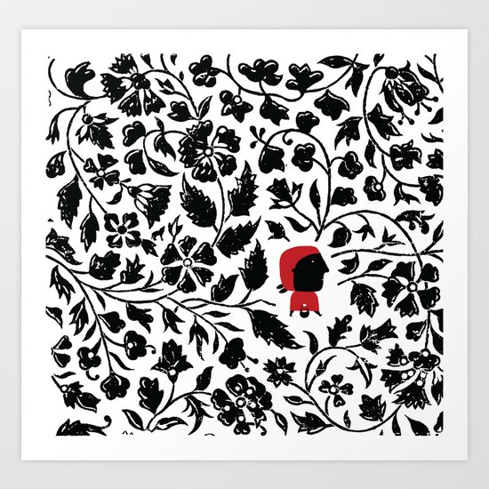 Little Red forest Art Print