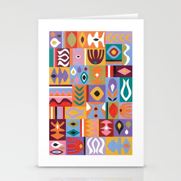 Boho colorful art Stationery Cards