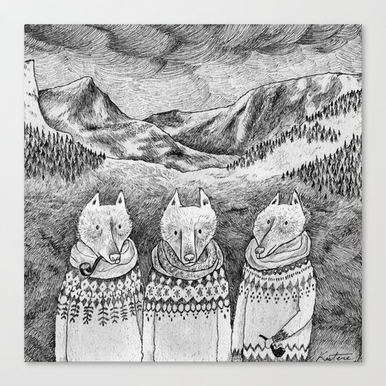 Icelandic foxes Canvas Print
