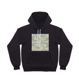 Mod Thang Retro Modern Abstract Pattern Sage Green and Beige Hoody