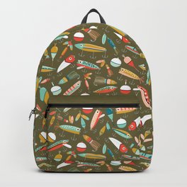 Fishing Lures Green Backpack