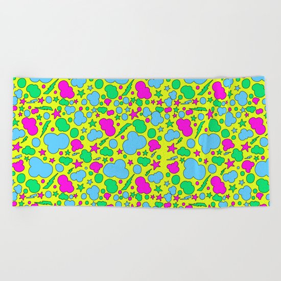 Candy chaotic storm Beach Towel