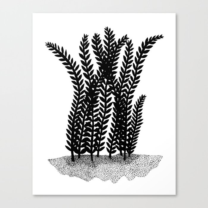 Seaweed Silhouette Canvas Print
