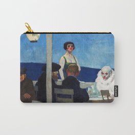 Edward Hopper - Soir Bleu Carry-All Pouch | Hopper, Clown, Restaurant, Night, Realism, Blue, French, America, Painting, Cafe 