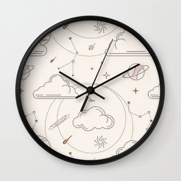 Galaxy Line Drawing Wall Clock