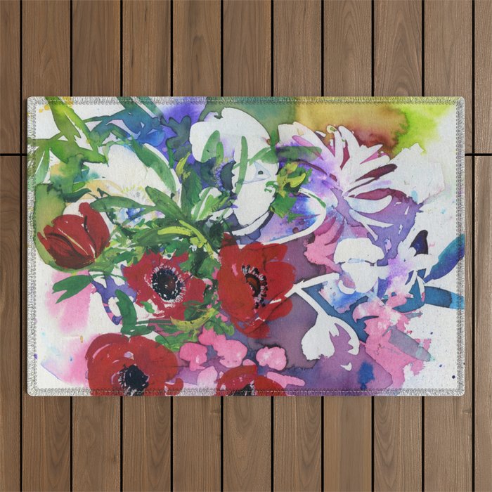 in shadow: anemone Outdoor Rug