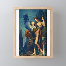 Oedipus and the Sphinx - French Artwork Framed Mini Art Print