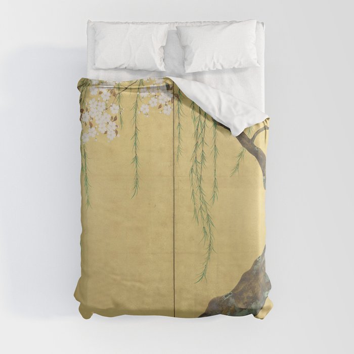 Cherry, Maple and Budding Willow Tree Duvet Cover