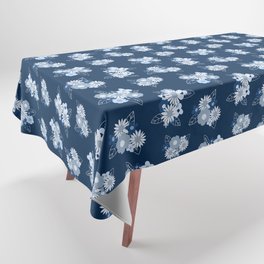 Floral Burst \\ Classic Blue Tablecloth