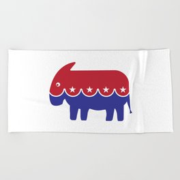 Democrat Donkey USA Presidential Election Beach Towel