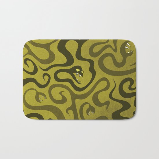 Funny Cartoon Evil Snakes Bath Mat