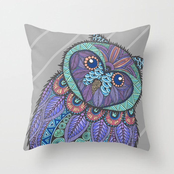 Spring Owl Throw Pillow