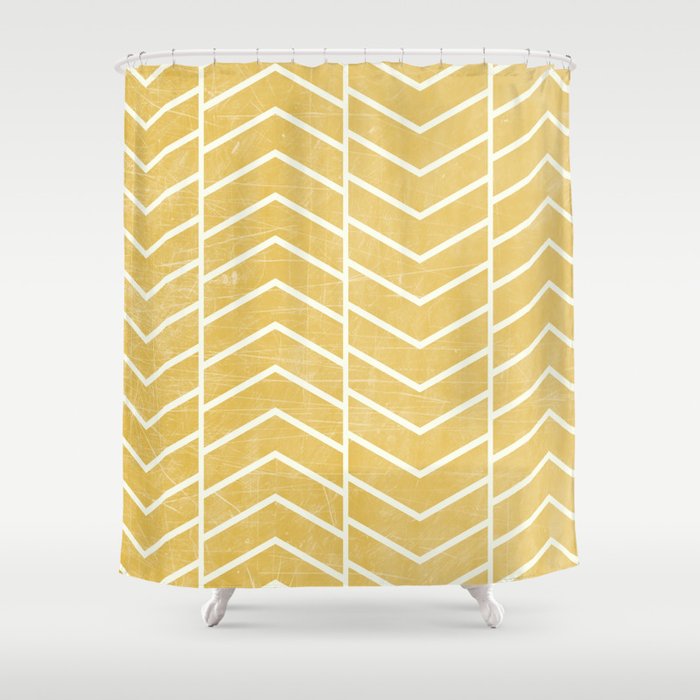 tan chevron shower curtain