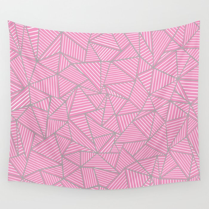 Ab Out Double Pink and Grey Wall Tapestry