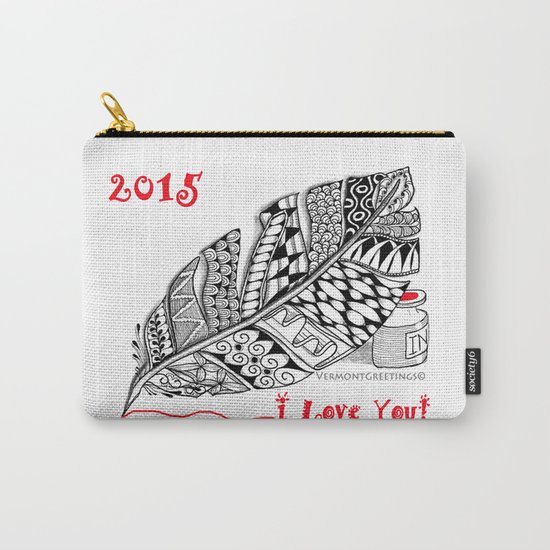 I love you 2015 Zentangle Illustration Carry-All Pouch