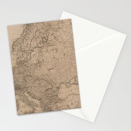 Vintage Europe Map Stationery Card