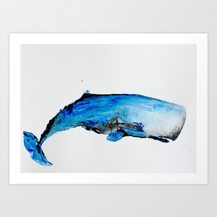 Whale Watercolor Whale Art Coastal Decor Nautical Decor