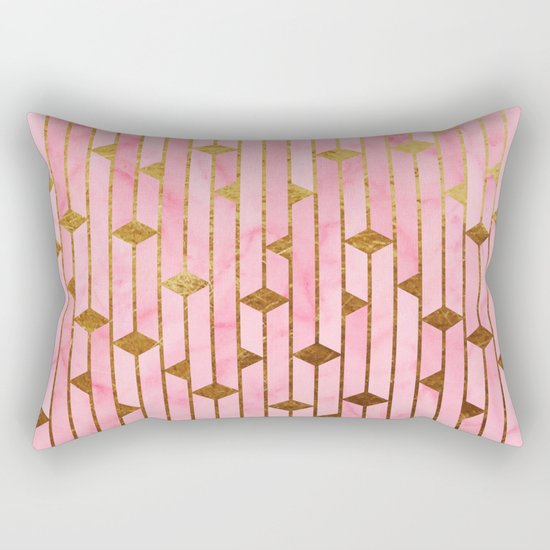 Pink Marble Skyscrapers Rectangular Pillow