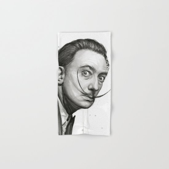 Salvador Dali Watercolor Portrait Hand & Bath Towel