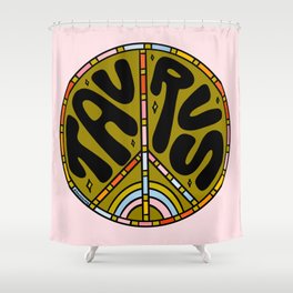 Taurus Peace Sign Shower Curtain