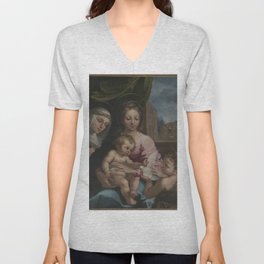 Rutilio di Lorenzo Manetti - Virgin and Child with the Young Saint John the Baptist and Saint Cather V Neck T Shirt