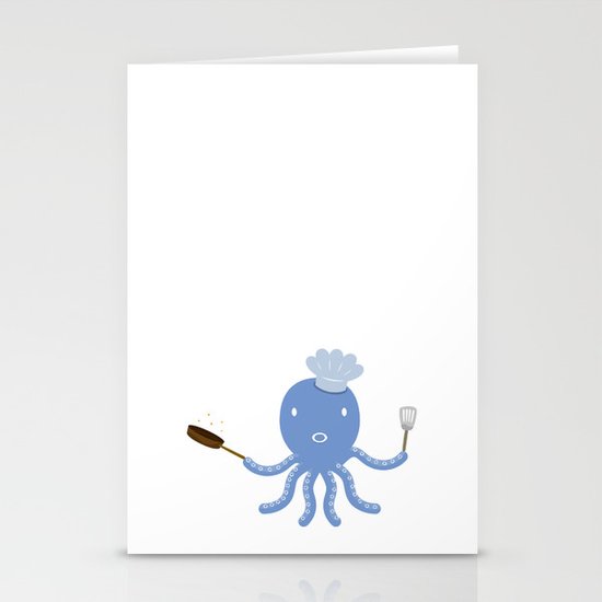 Octopus shef Stationery Cards