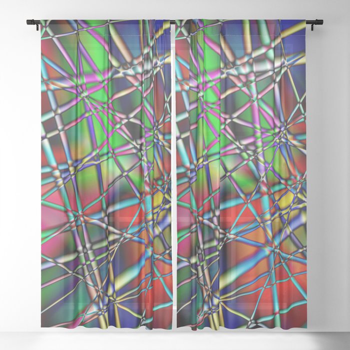 Colorful Abstract Sheer Curtain