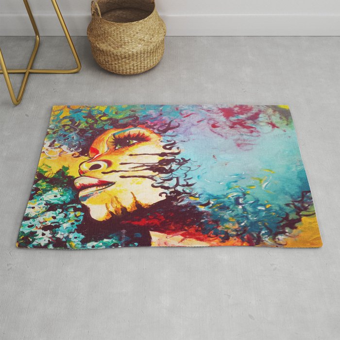 Unstrained Afro Blue Rug