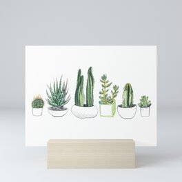 Watercolour Cacti Succulents Mini Art Print By