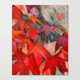 red leaves abstract art Canvas Print