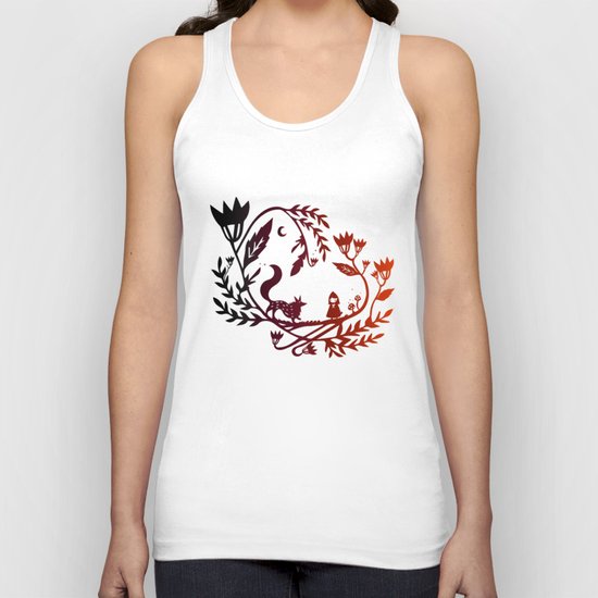 Red and wolf Unisex Tank Top