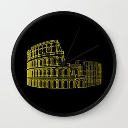 Colosseum in Gold Wall Clock