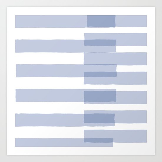 Big Stripes in Light Blue Art Print
