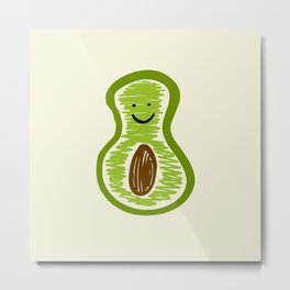 Smiling Avocado Food Metal Print | Gold, Free, Honey, Hopeful, Daytime, Rocks, Canvasprint, Live, Water, Space 