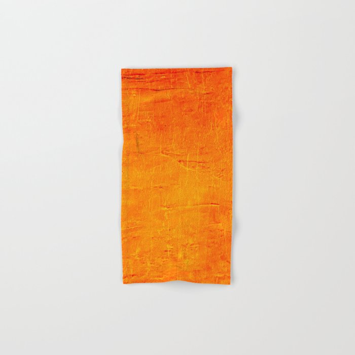Orange Sunset Textured Acrylic Painting Hand & Bath Towel