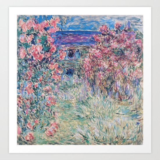 The House Among The Roses By Claude Monet Art Print By
