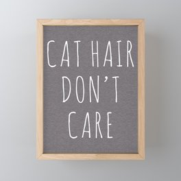 Cat Hair Funny Quote Framed Mini Art Print