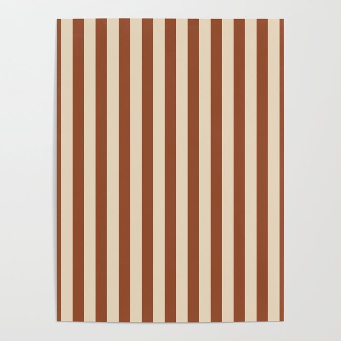 Vintage brown stripes Poster