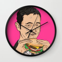 Joseph Gordon Levitt With Hamburger Wall Clock | Movies & TV, Food, Illustration, Pop Surrealism 