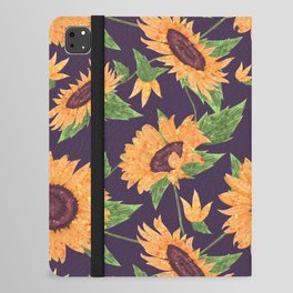 Sunflowers in purple iPad Folio Case