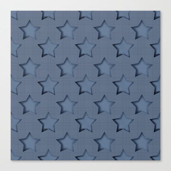 Blue denim "Stars". Canvas Print